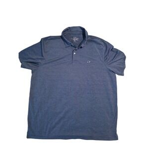 Vineyard Vines Performance Mens XXL Blue Striped Short Sleeve Polo Shirt